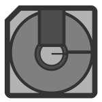 Gray disk icon