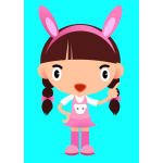 Bunny girl vector illustration