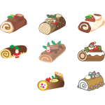 Eight Christmas cakes
