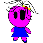 Pink cartoon girl vector image