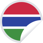 Gambia flag round sticker