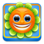 Happy sunflower app icon vector drawing