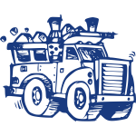Vector image of old style garbage collection truck