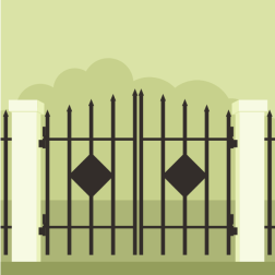 Gate with sharp fence