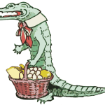 Alligator with a Basket