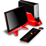 Generic gaming computer station vector graphics