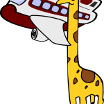 Giraffe Looking into an Airplane