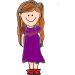 Vector clip art of comic girl in red boots