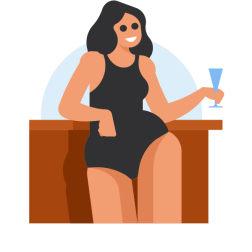 Woman in Swimsuit by a Bar
