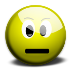 Yellow smiley with neutral face illustration