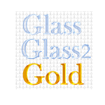 Vector drawing of glass and gold filters text