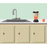Kitchen counter and sink