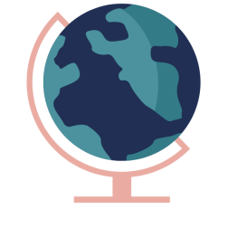 Globe icon flat style