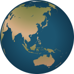 Australia location on globe vector illustration