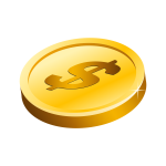 Gold Dollar Coin Vector