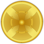 Golden shield vector image