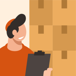 Storekeeper checks delivered goods