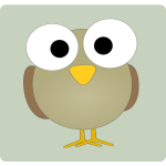 Grayscale large eyed bird image