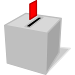 Ballot box with ballot paper vector clip art