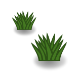 Two grass bushes