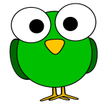 Green large eyed bird image