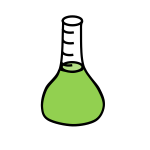 green liquid beaker