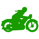Vector graphics of green motorbiker