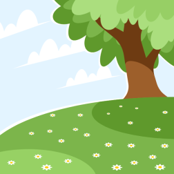 Green tree in the meadow