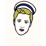Vector clip art of young sailor avatar