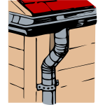 Vector clip art of building with gutter