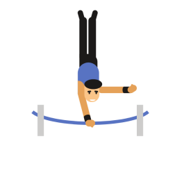 Gymnast exercising