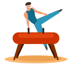 Gymnast on a vaulting horse