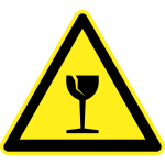 Fragile item warning sign vector image