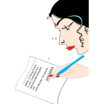 Indian lady writing in diary vector graphics