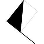 Half black, half white flag vector graphics