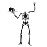 Human skeleton serving head vector graphics