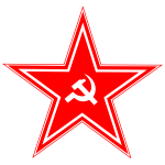 Hammer and sickle in star vector drawing