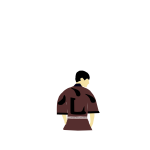 Vector drawing of Japanese boy