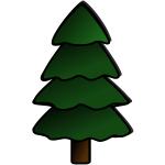Christmas Tree Colored Vector Drawing