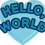 Hello World Blue Heart