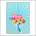 Hearts with blue rays vector image