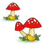 Toxic mushrooms color art