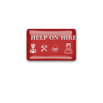 Drawing of "Help on hire" sign