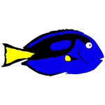 Blue fish cartoon clip art
