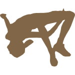Silhouette vector drawing of high jumper