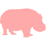 Hippo pink silhouette vector image
