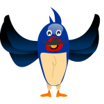 Cartoon blue bird