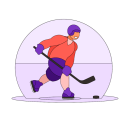 Hockey player playing a game