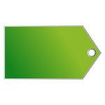 Vector clip art of horizontal green tag with a small hole for a stripe