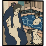Women in onsen pool